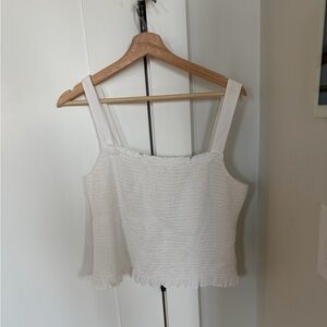 Madewell Lucie Smocked Tank Top Eyelet White Large